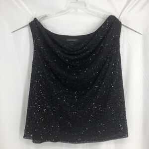 Lane Bryant Tank Top Womens 28 Black All Over Sequins Party